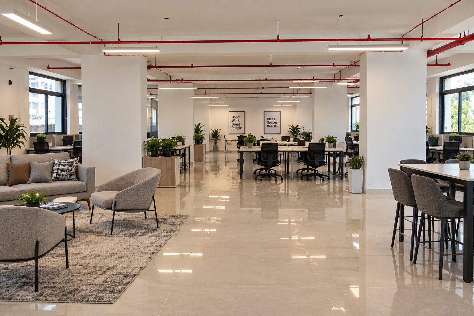 Furnished office interior at URJA IT Park