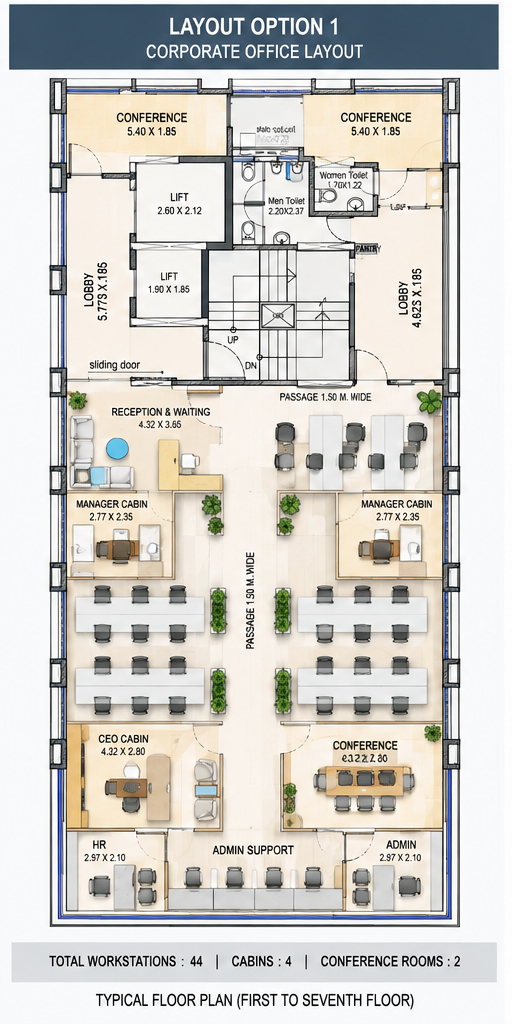 Corporate office layout concept