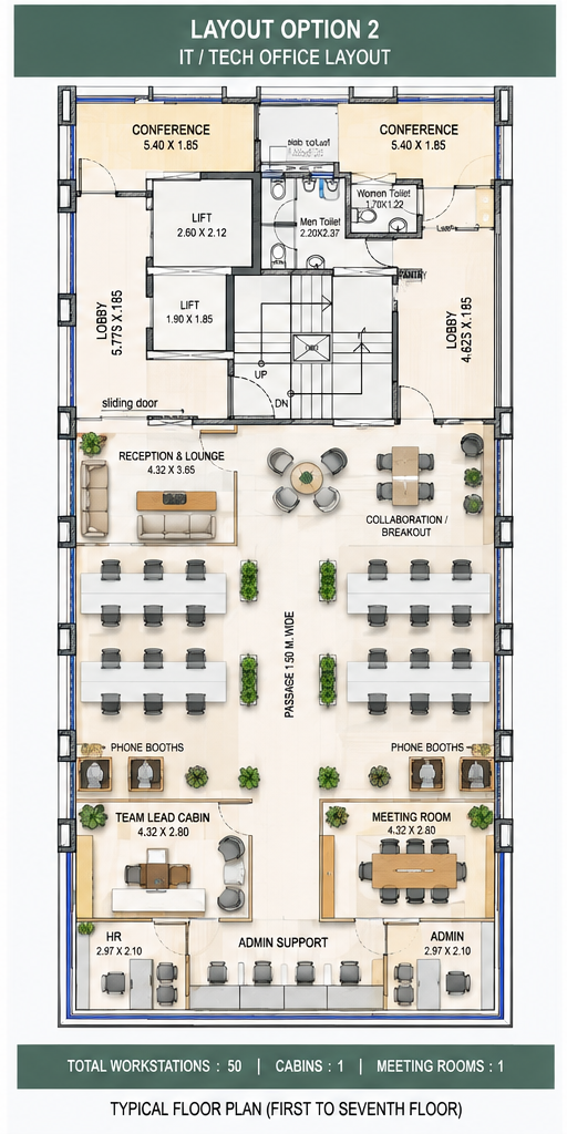 IT and technology office layout concept