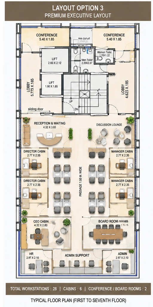 Premium executive office layout concept
