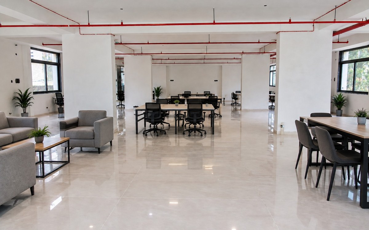 Open office workspace